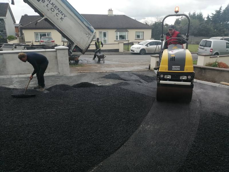Ardnore: rolling the new tarmac at the entrance