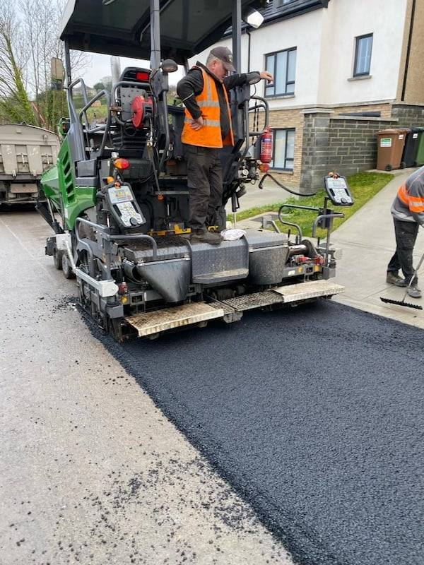 Housing estate job: paving past the houses